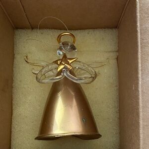 Vintage Avon Gold Angel Ornament with Star